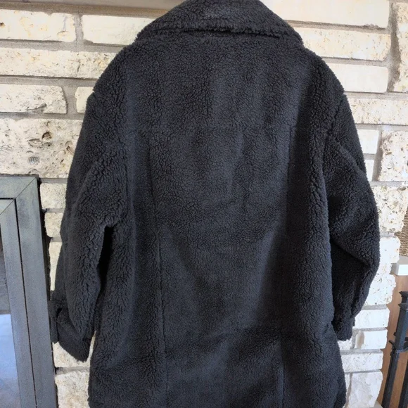 Women's UGG Frankie UGGFLUFF Shirt Jacket Black Size L - Picture 6 of 8